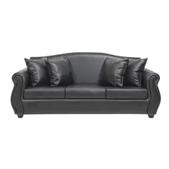 INTERMUEBLES - Sofá 3 cuerpos Violeta 210x93x83 cm Negro