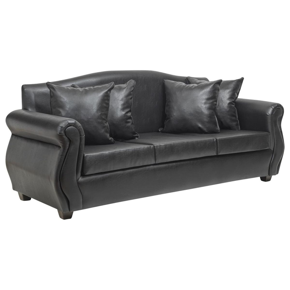 INTERMUEBLES - Sofá 3 cuerpos Violeta 210x93x83 cm Negro