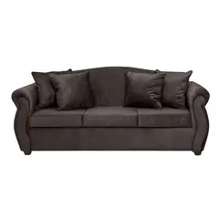 INTERMUEBLES - Sofá 3 cuerpos Violeta 210x93x83 cm Café