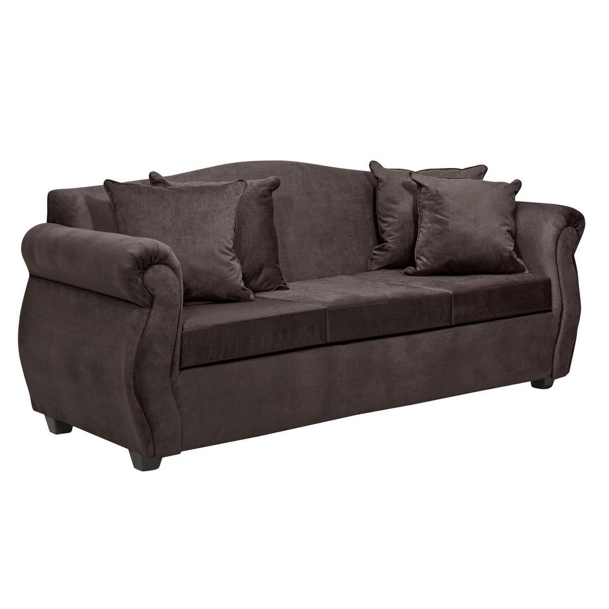 INTERMUEBLES - Sofá 3 cuerpos Violeta 210x93x83 cm Café