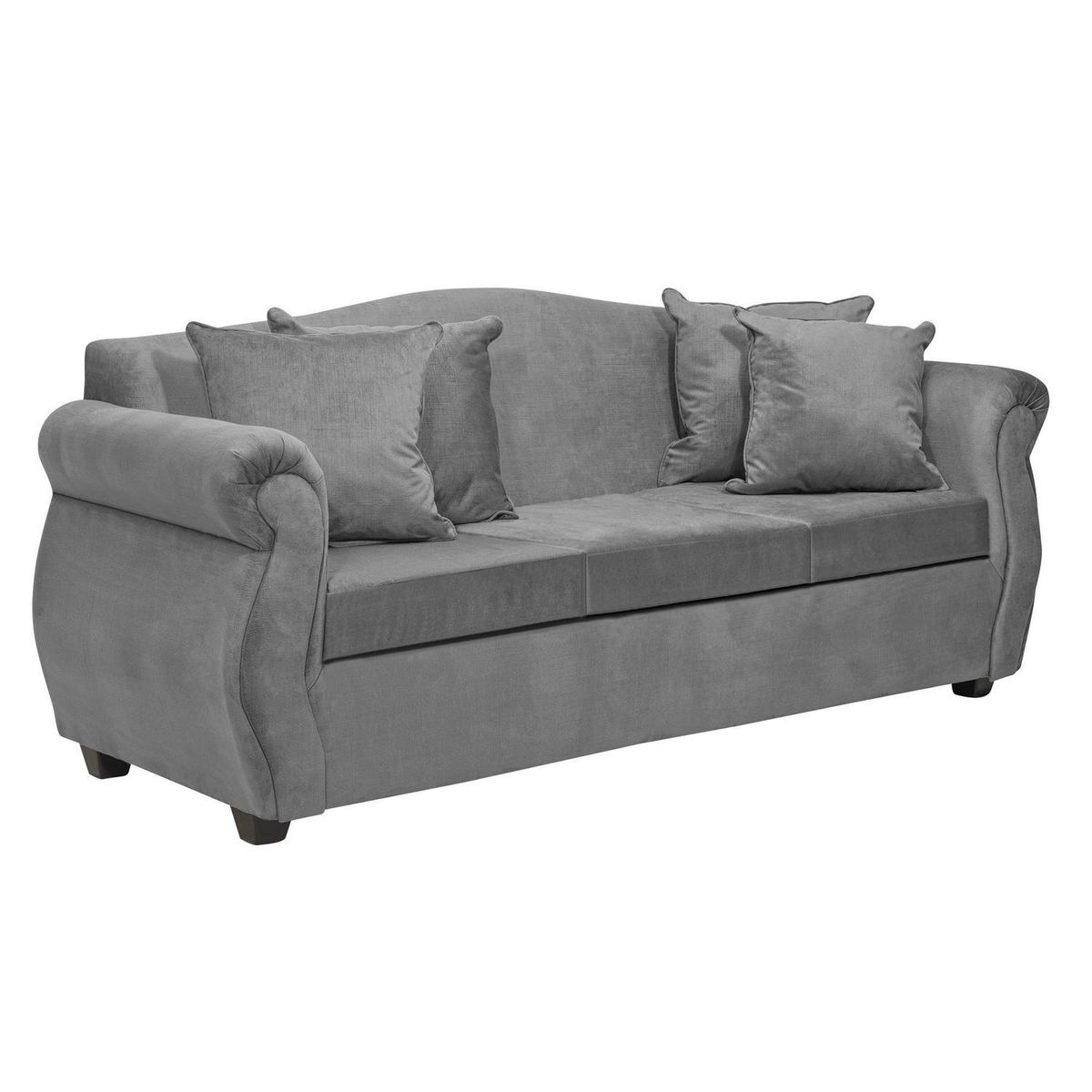 INTERMUEBLES - Sofá 3 cuerpos Violeta 210x93x83 cm Gris