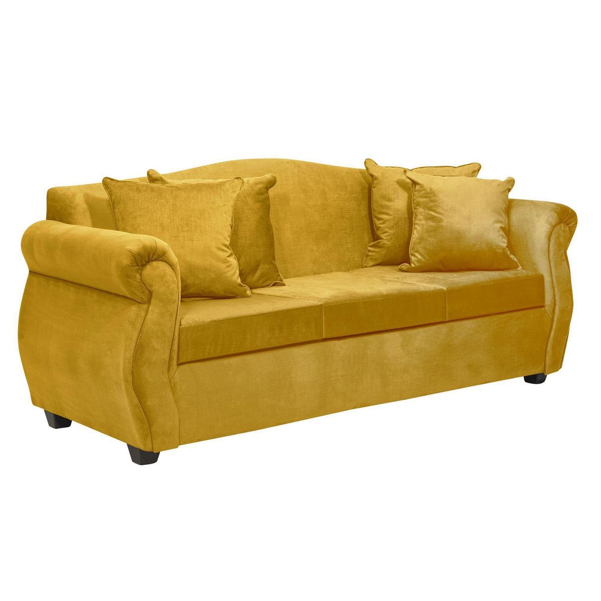 INTERMUEBLES - Sofá 3 cuerpos Violeta 210x93x83 cm Amarillo