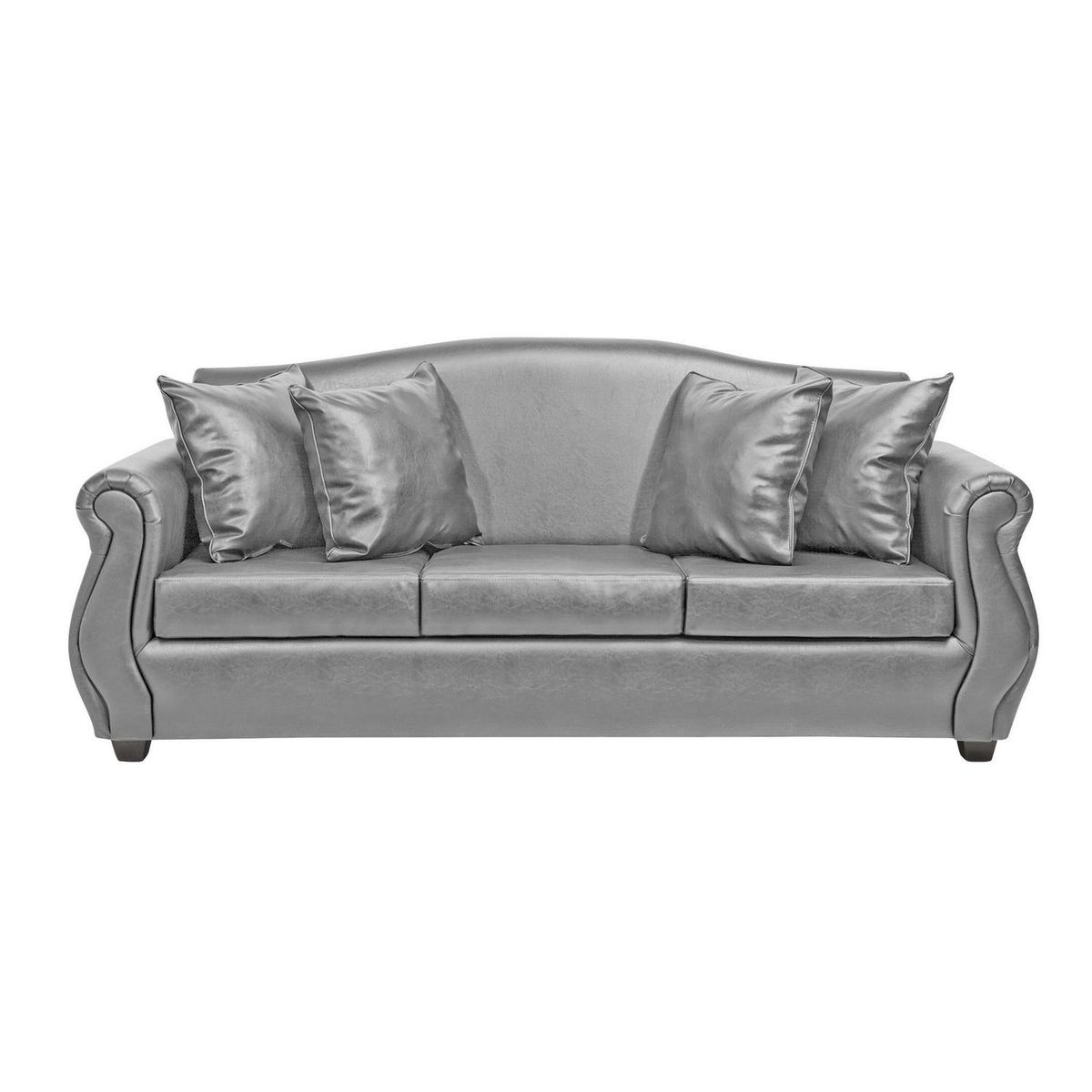 INTERMUEBLES - Sofá 3 cuerpos Violeta 210x93x83 cm Gris