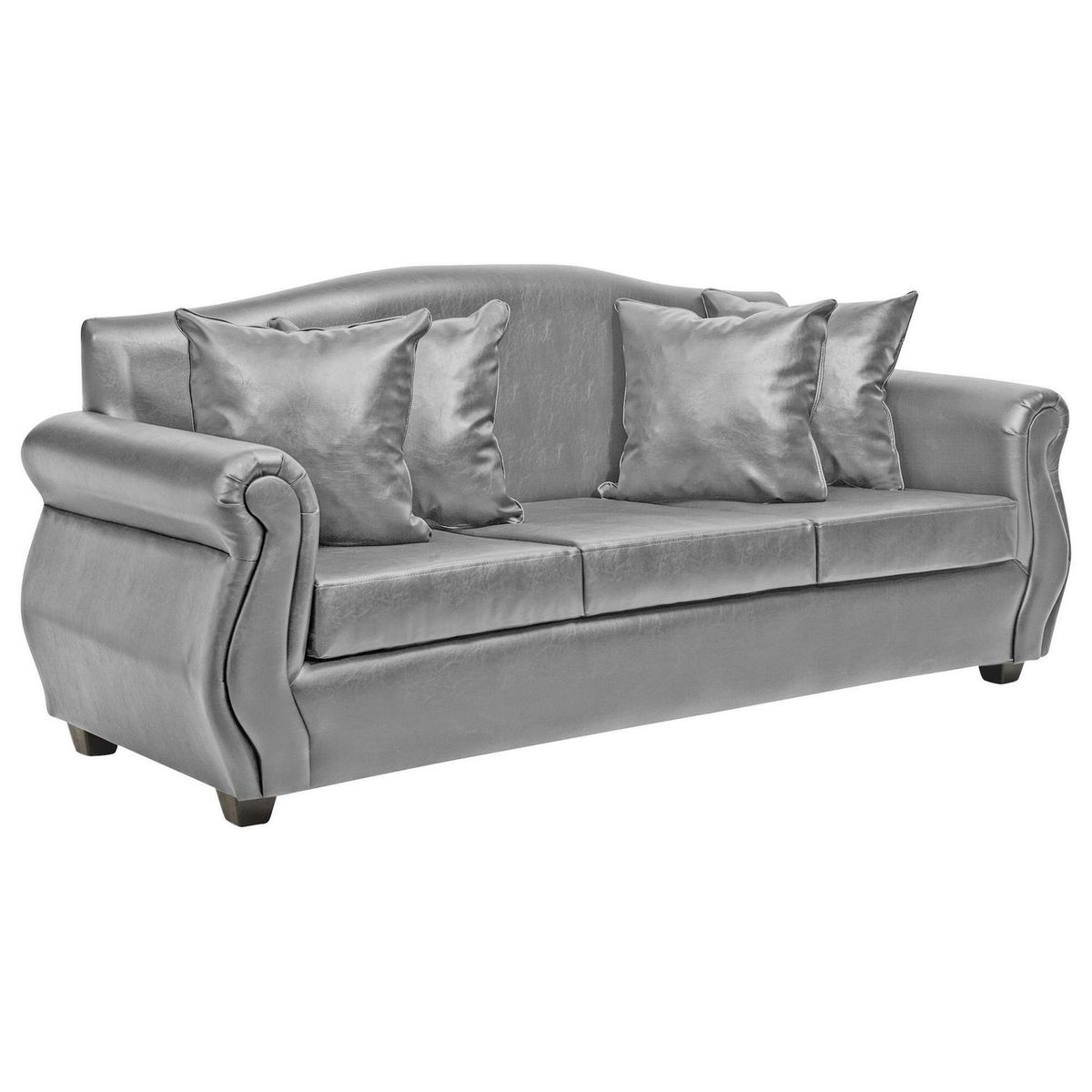 INTERMUEBLES - Sofá 3 cuerpos Violeta 210x93x83 cm Gris