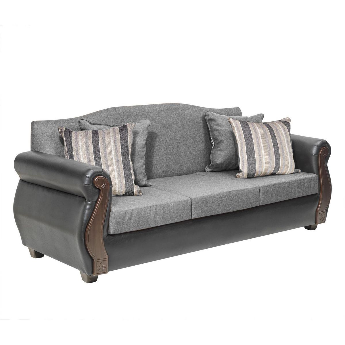 INTERMUEBLES - Sofá 3 cuerpos New Bugambilia 210x93x83 cm Gris Claro