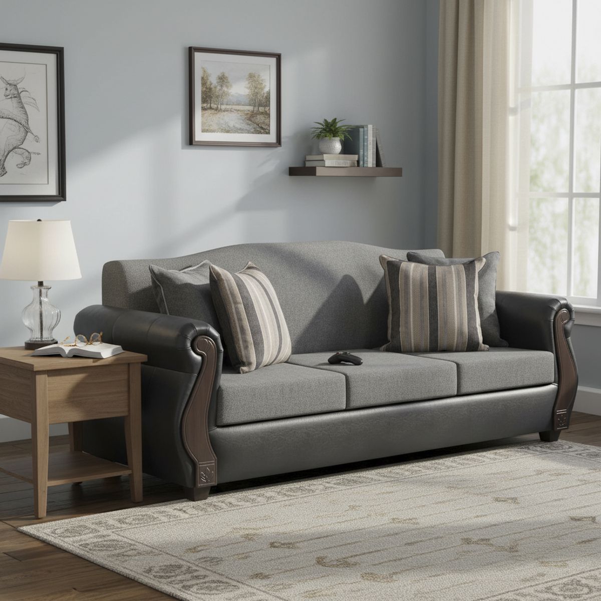 INTERMUEBLES - Sofá 3 cuerpos New Bugambilia 210x93x83 cm Gris