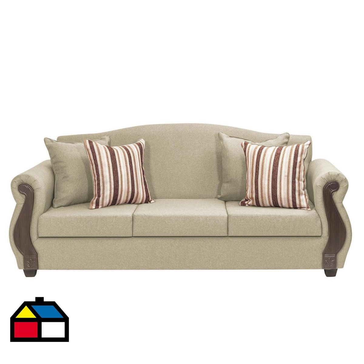 INTERMUEBLES - Sofá 3 cuerpos New Bugambilia 210x93x83 cm Beige
