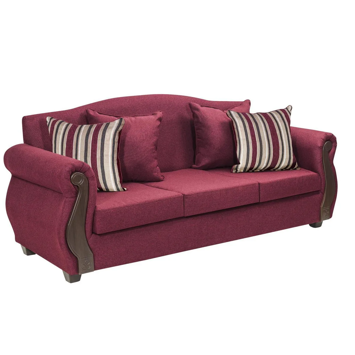 INTERMUEBLES - Sofá 3 cuerpos New Bugambilia 210x93x83 cm Burdeo