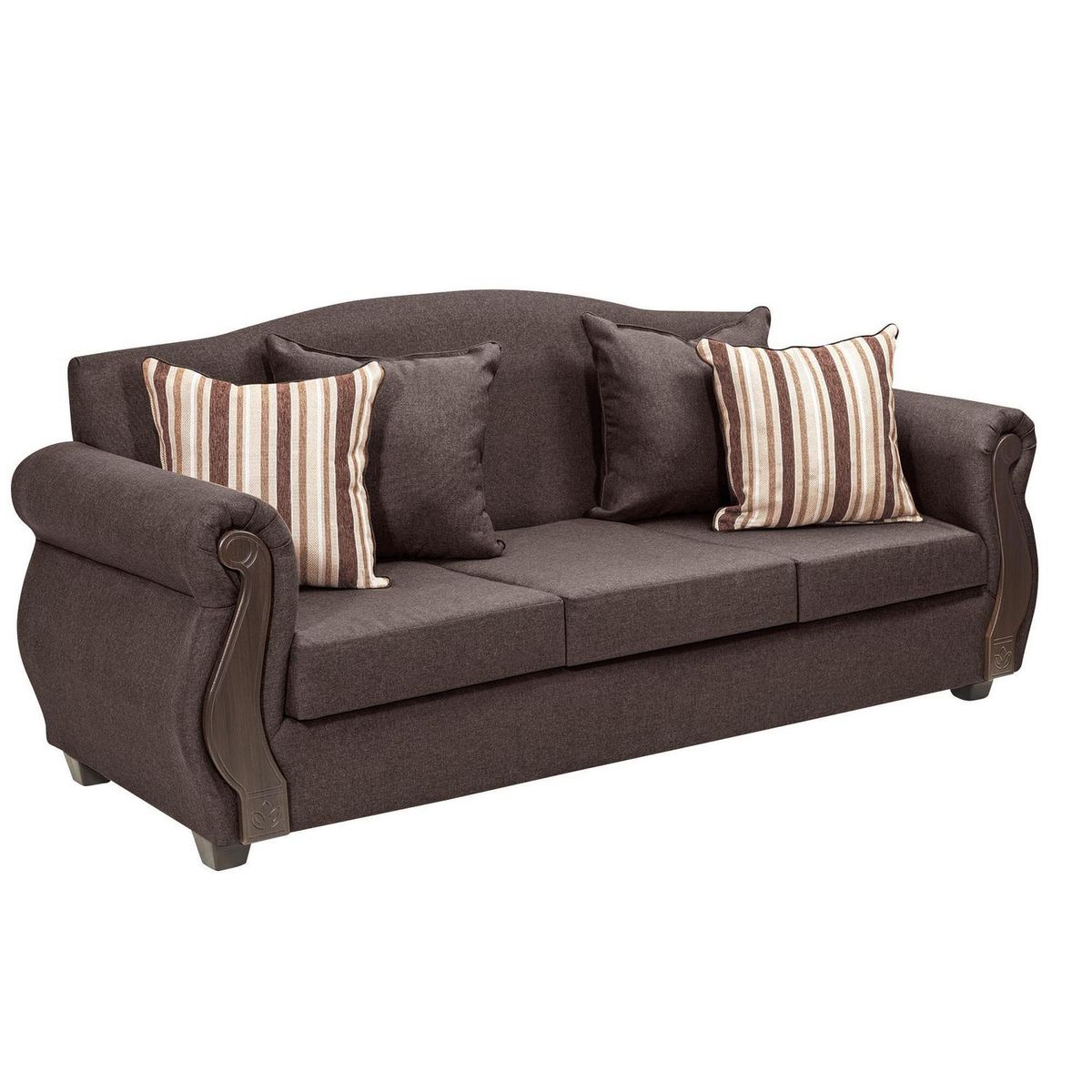 INTERMUEBLES - Sofá 3 cuerpos New Bugambilia 210x93x83 cm Chocolate