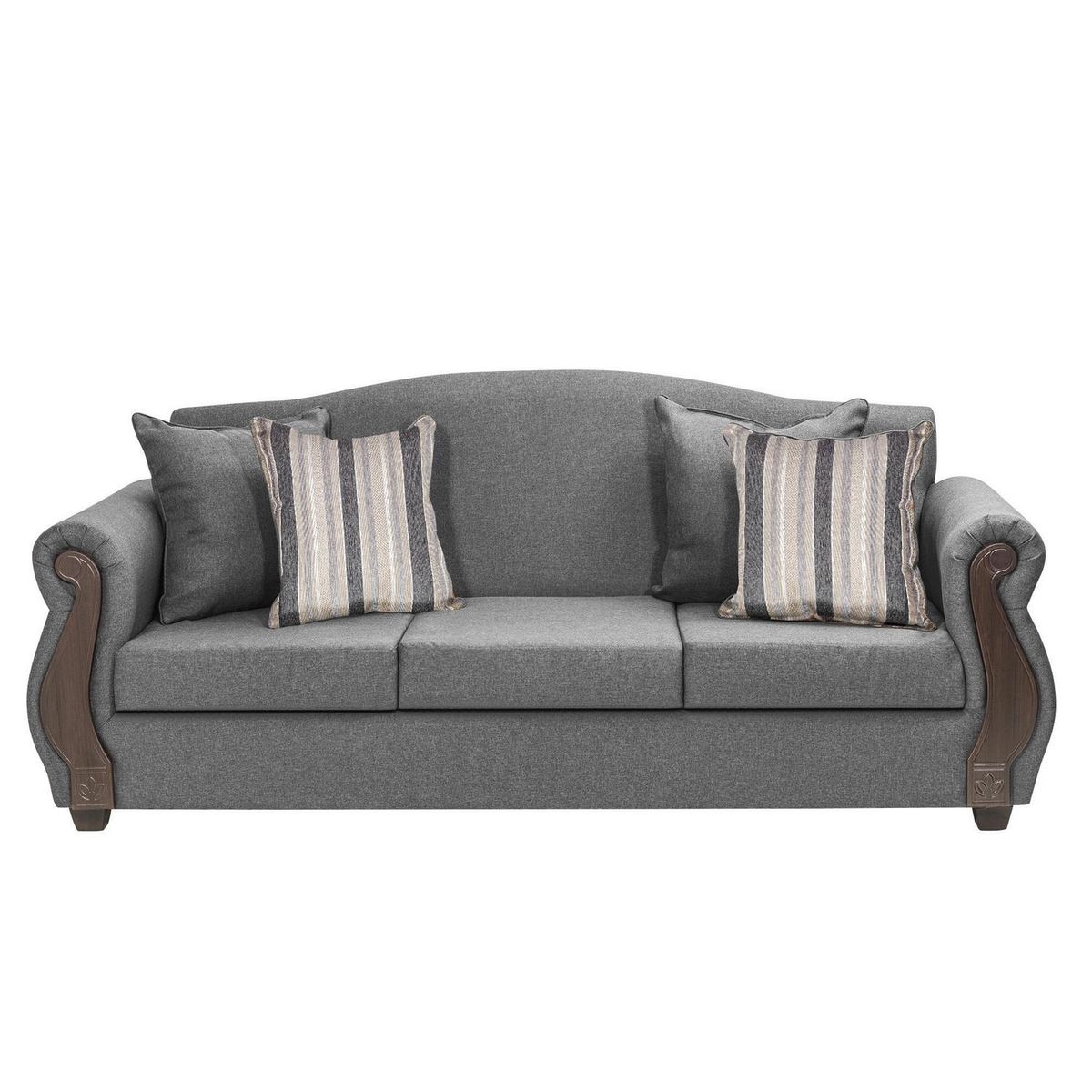 INTERMUEBLES - Sofá 3 cuerpos New Bugambilia 210x93x83 cm Gris Claro