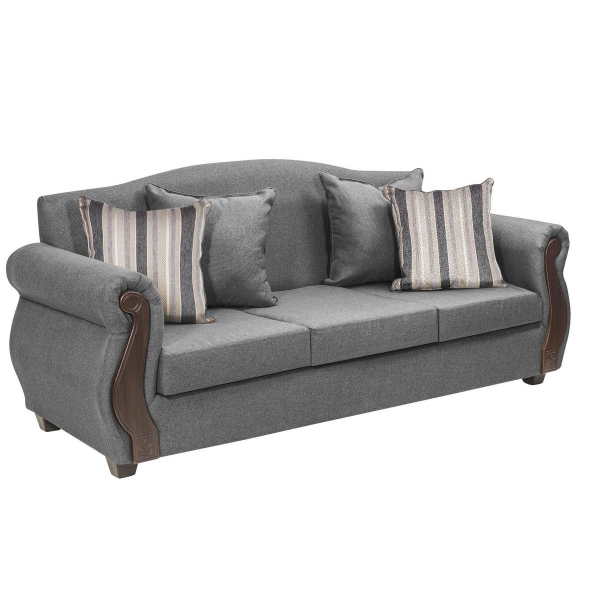 INTERMUEBLES - Sofá 3 cuerpos New Bugambilia 210x93x83 cm Gris Claro