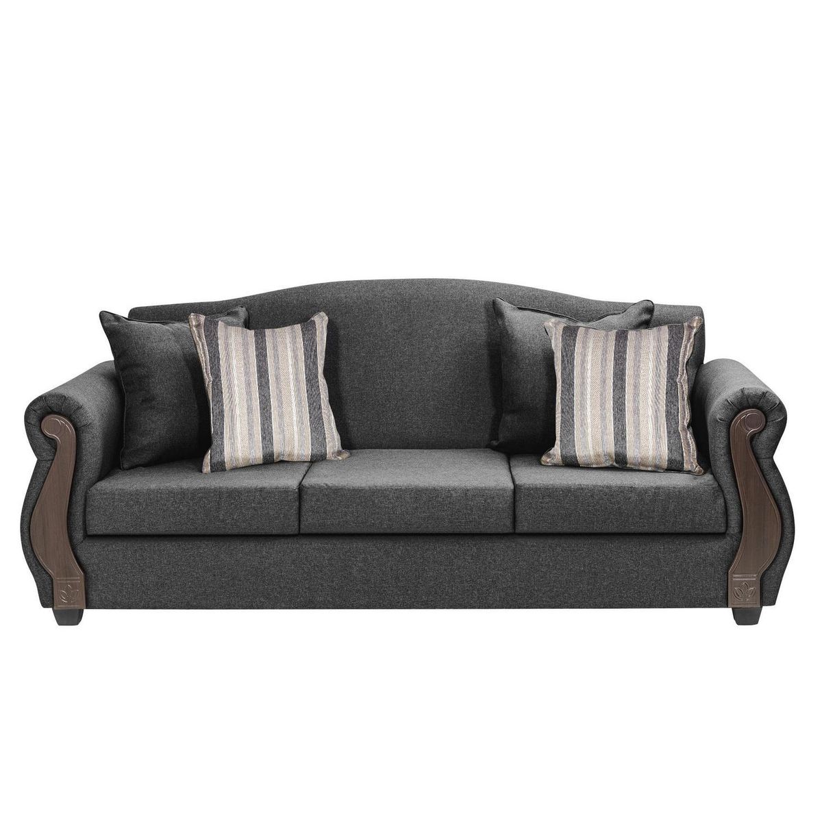 INTERMUEBLES - Sofá 3 cuerpos New Bugambilia 210x93x83 cm Gris