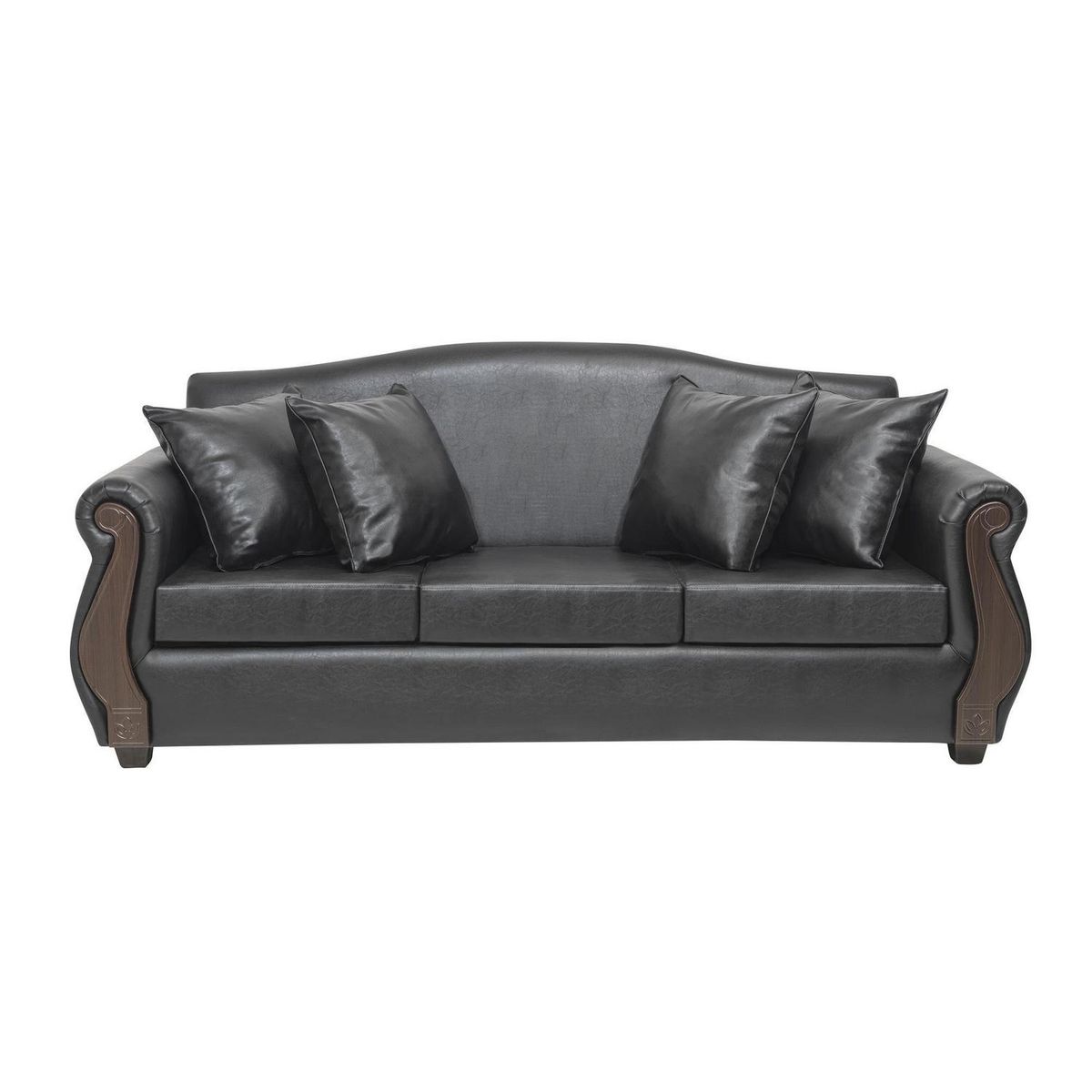 INTERMUEBLES - Sofá 3 cuerpos New Bugambilia 210x93x83 cm Negro