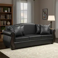 INTERMUEBLES - Sofá 3 cuerpos New Bugambilia 210x93x83 cm Negro