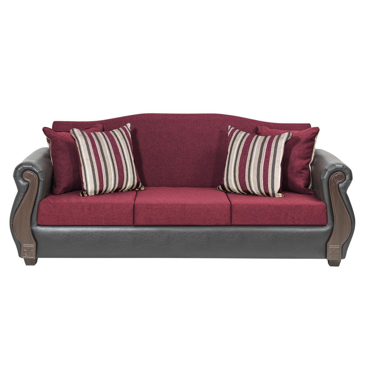 INTERMUEBLES - Sofá 3 cuerpos New Bugambilia 210x93x83 cm Burdeo