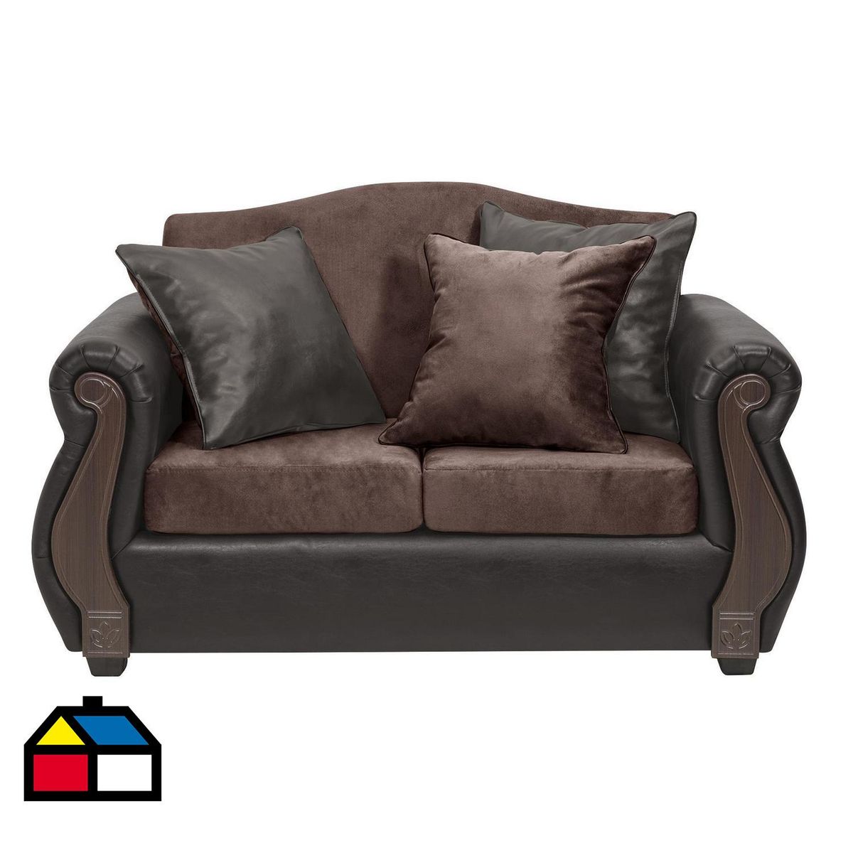 INTERMUEBLES - Sofá 2 cuerpos New Bugambilia 150x93x83 cm Chocolate/Café