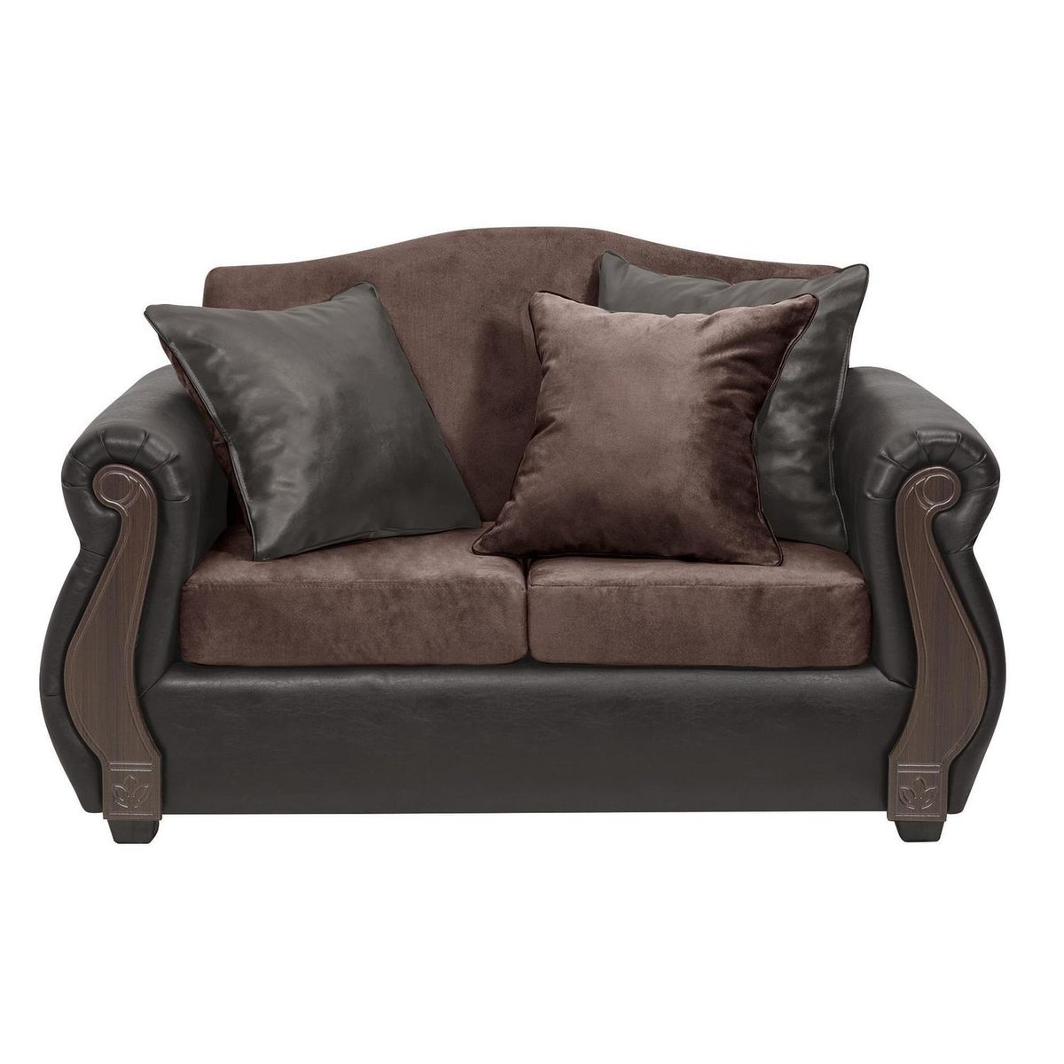 INTERMUEBLES - Sofá 2 cuerpos New Bugambilia 150x93x83 cm Café