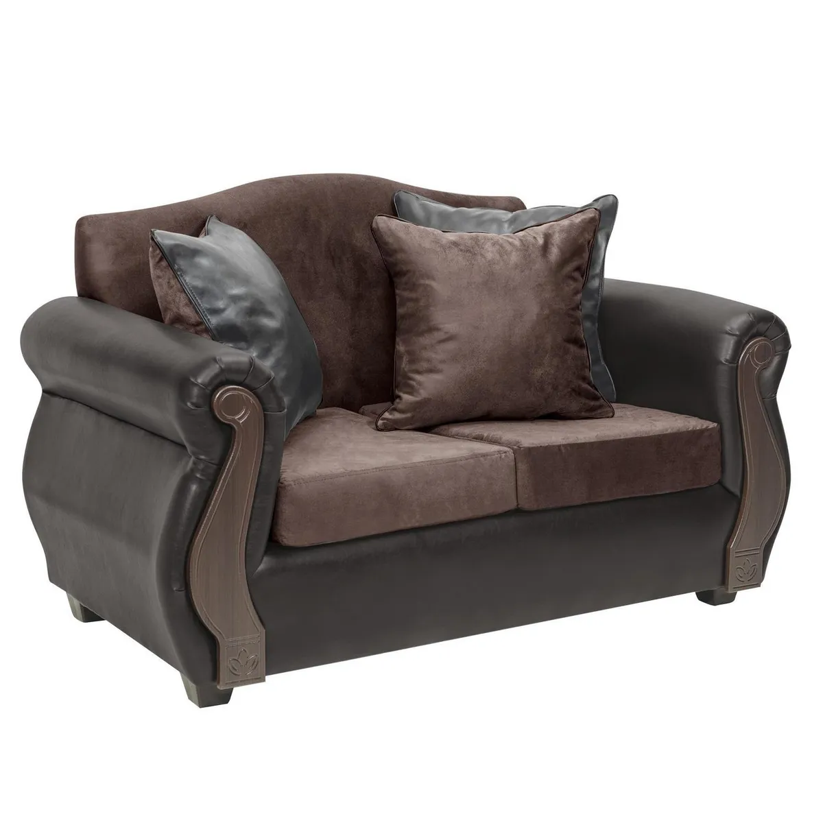 INTERMUEBLES - Sofá 2 cuerpos New Bugambilia 150x93x83 cm Café