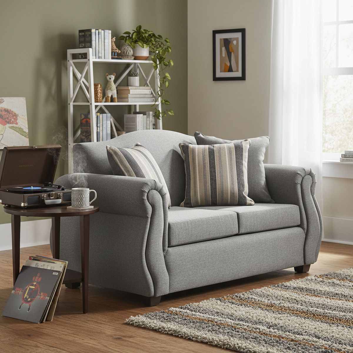 INTERMUEBLES - Sofá 2 cuerpos Violeta 150x93x83 cm Gris