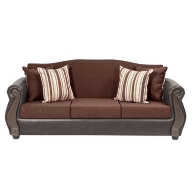 Sof 3 cuerpos New Bugambilia tela pu chocolate