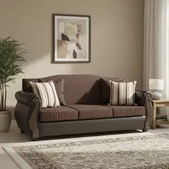 INTERMUEBLES - Sofá 3 cuerpos New Bugambilia 210x93x83 cm Café