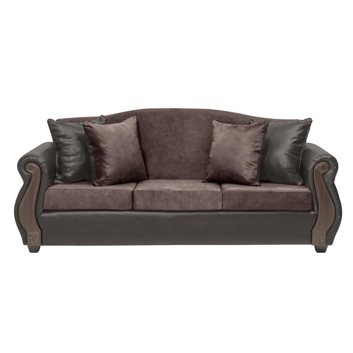 INTERMUEBLES - Sofá 3 cuerpos New Bugambilia 210x93x83 cm Chocolate/Café