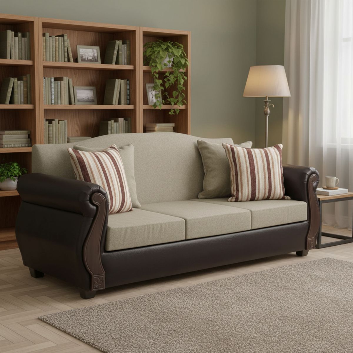 INTERMUEBLES - Sofá 3 cuerpos New Bugambilia 210x93x83 cm Beige