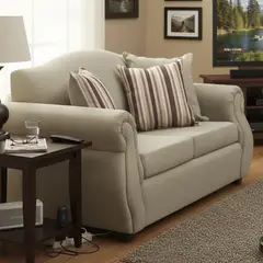 INTERMUEBLES - Sofá 2 cuerpos Violeta 150x93x83 cm Beige