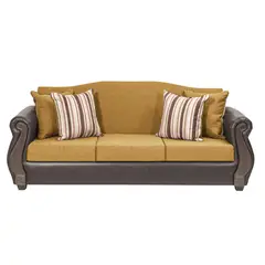 INTERMUEBLES - Sofá 3 cuerpos New Bugambilia 210x93x83 cm Café