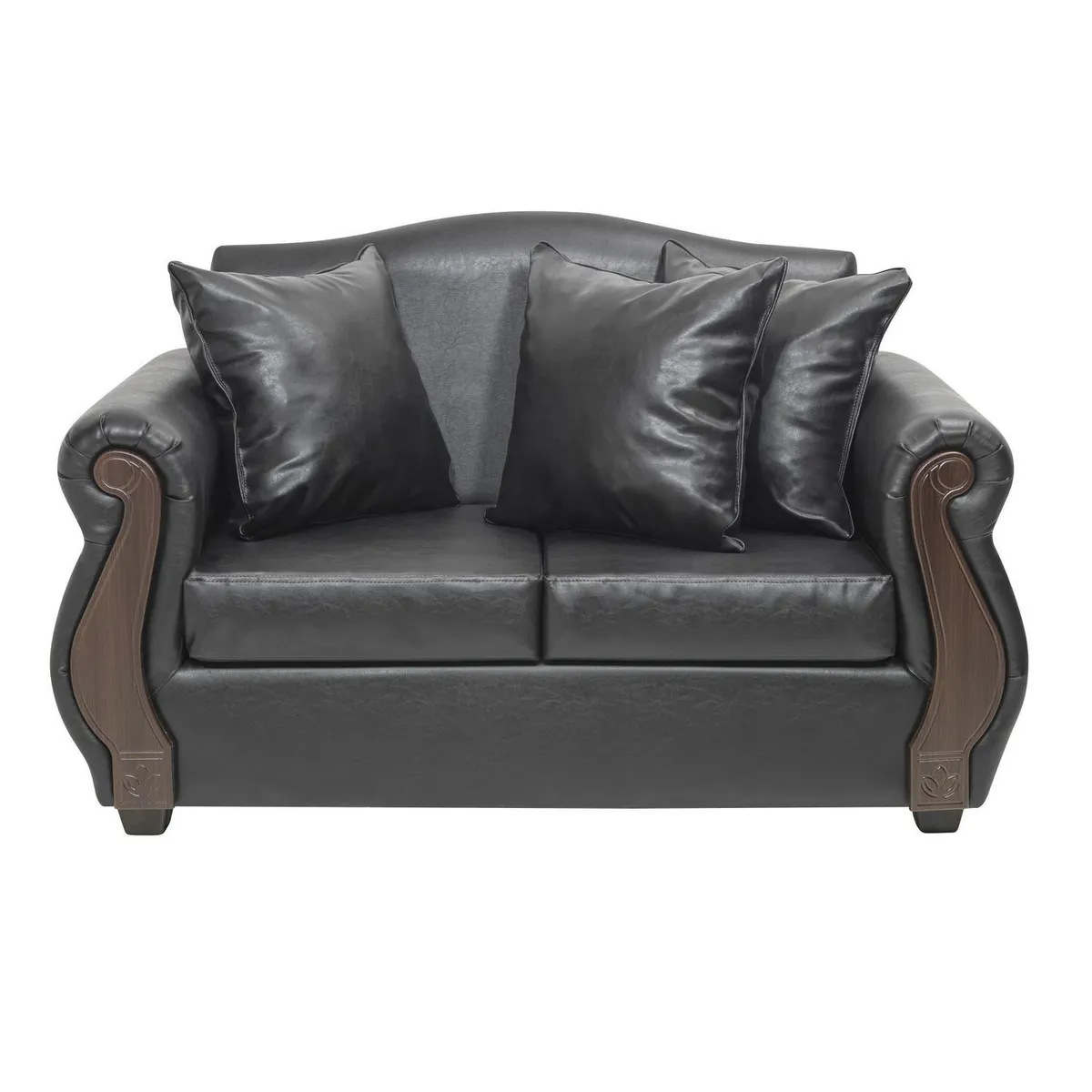 INTERMUEBLES - Sofá 2 cuerpos New Bugambilia 150x93x83 cm Negro