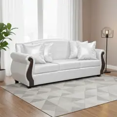 INTERMUEBLES - Sofá 3 cuerpos New Bugambilia 210x93x83 cm Blanco