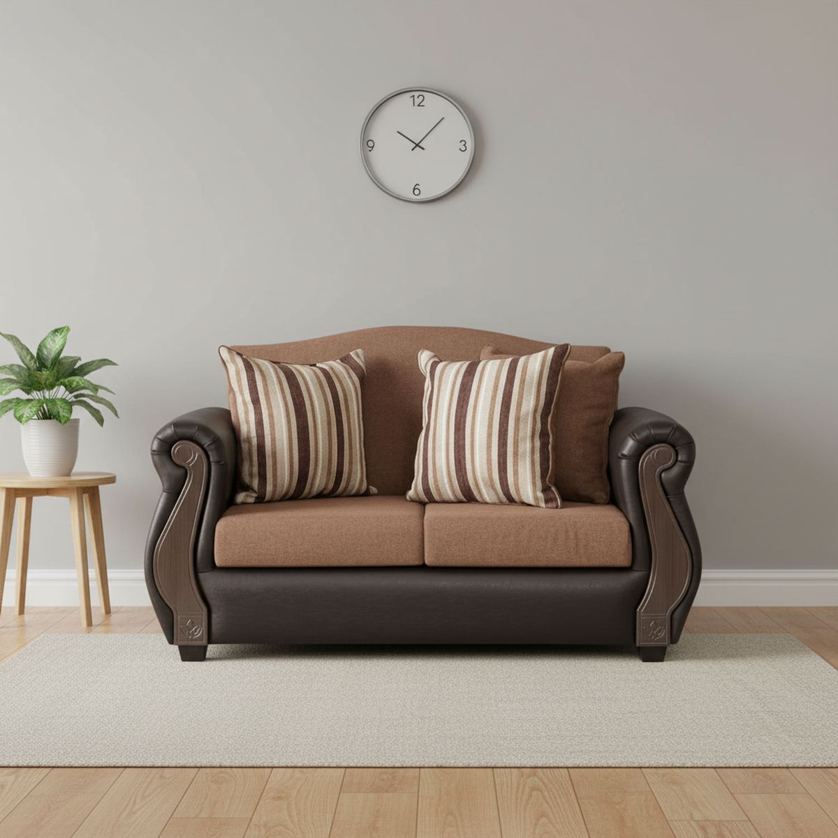 INTERMUEBLES - Sofá 2 cuerpos New Bugambilia 150x93x83 cm Café