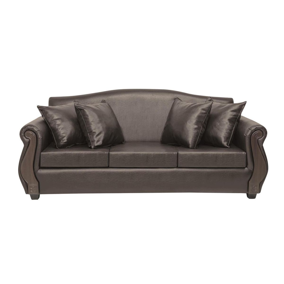 INTERMUEBLES - Sofá 3 cuerpos New Bugambilia 210x93x83 cm Café Envejecido