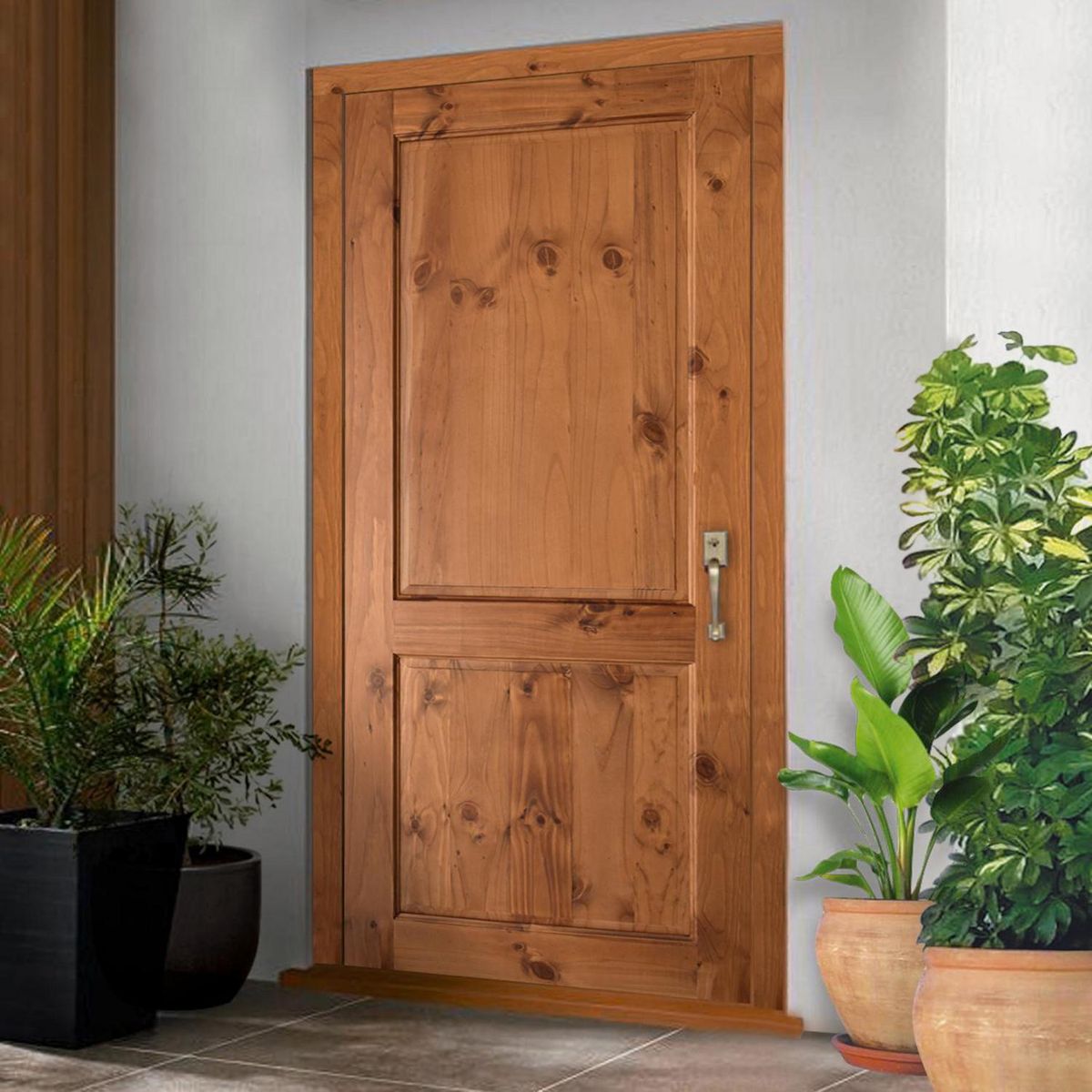 Puerta Exterior Madera pino radiata x Italia Castaño, marca HOLZTEK - Foto 2