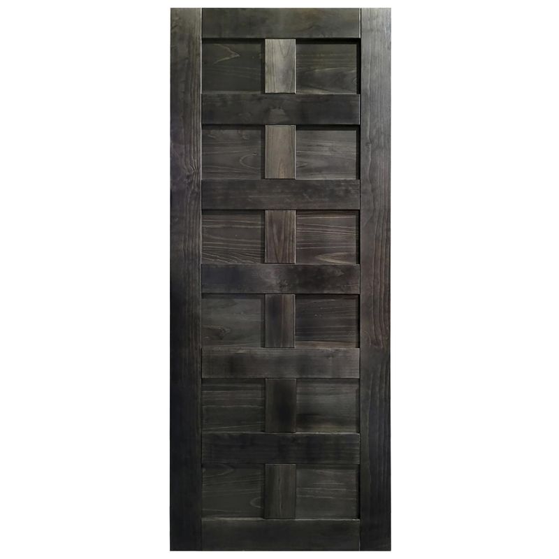 HOLZTEK - Puerta pino Sabella 12 paneles color Nogal