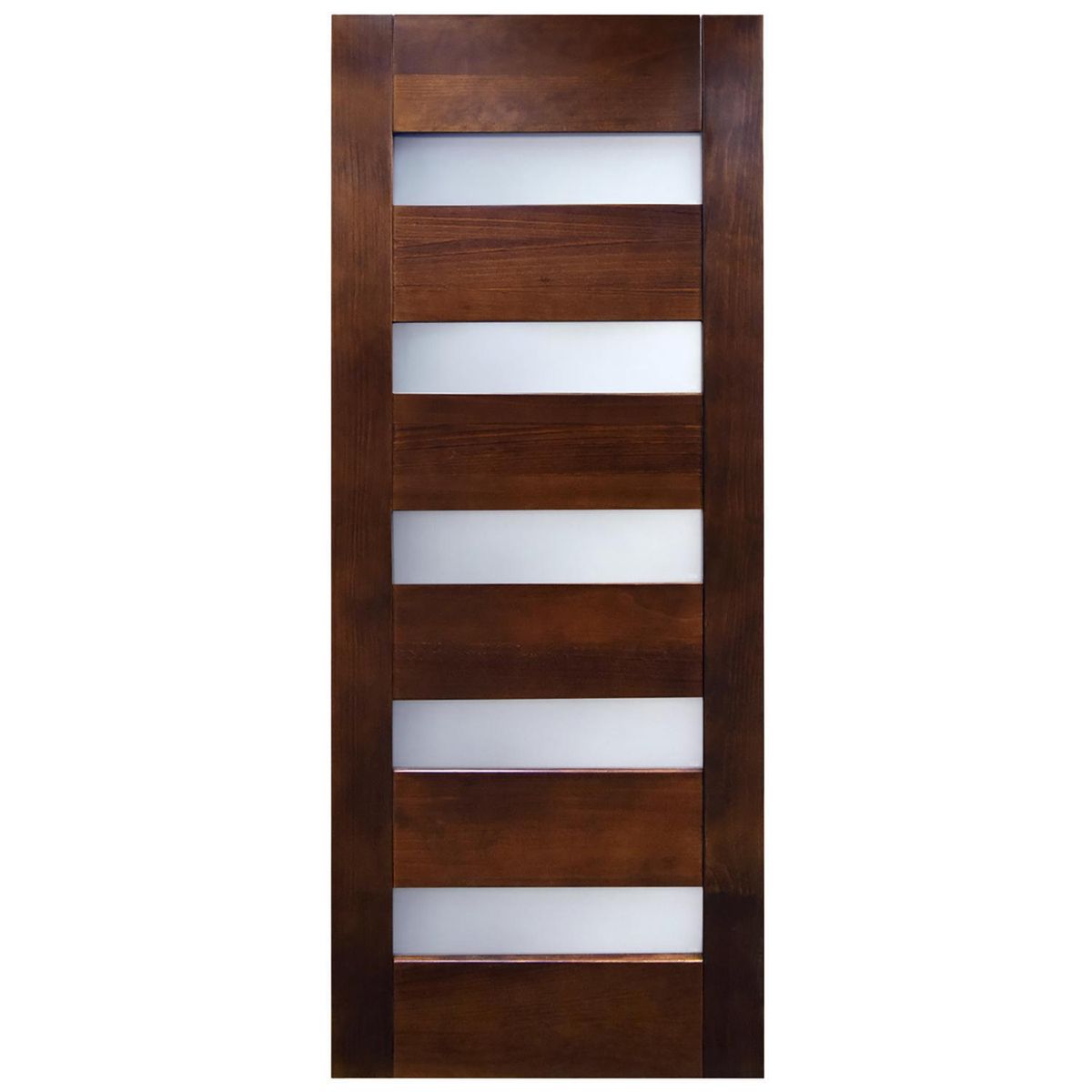 HOLZTEK - Puerta Pino 5 vidrios color Cerezo incluye vidrios