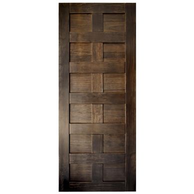 Puerta pino Sabella 12 paneles de 85x200 cm color Nogal