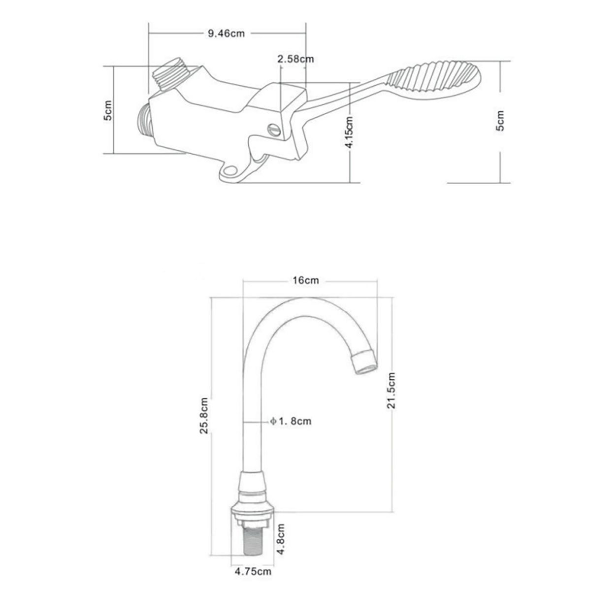 NIBSA - Juego Válvula de Pedal Simple Temporizada Cromado
