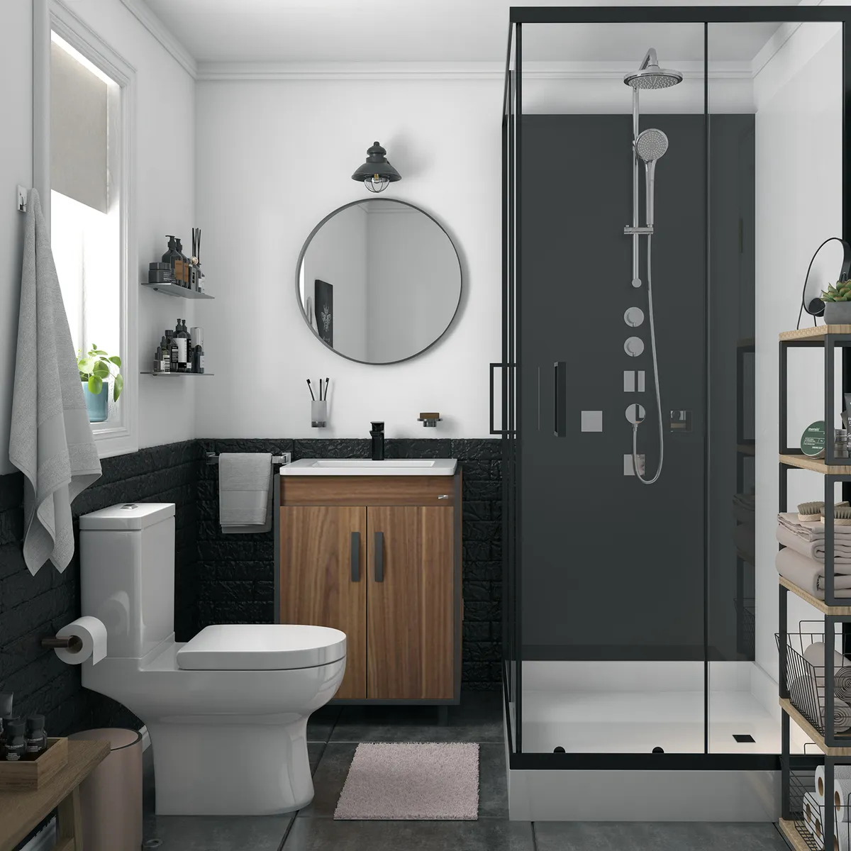 KLIPEN - Mueble baño Dustry 600 2p a piso gales c/lavamanos