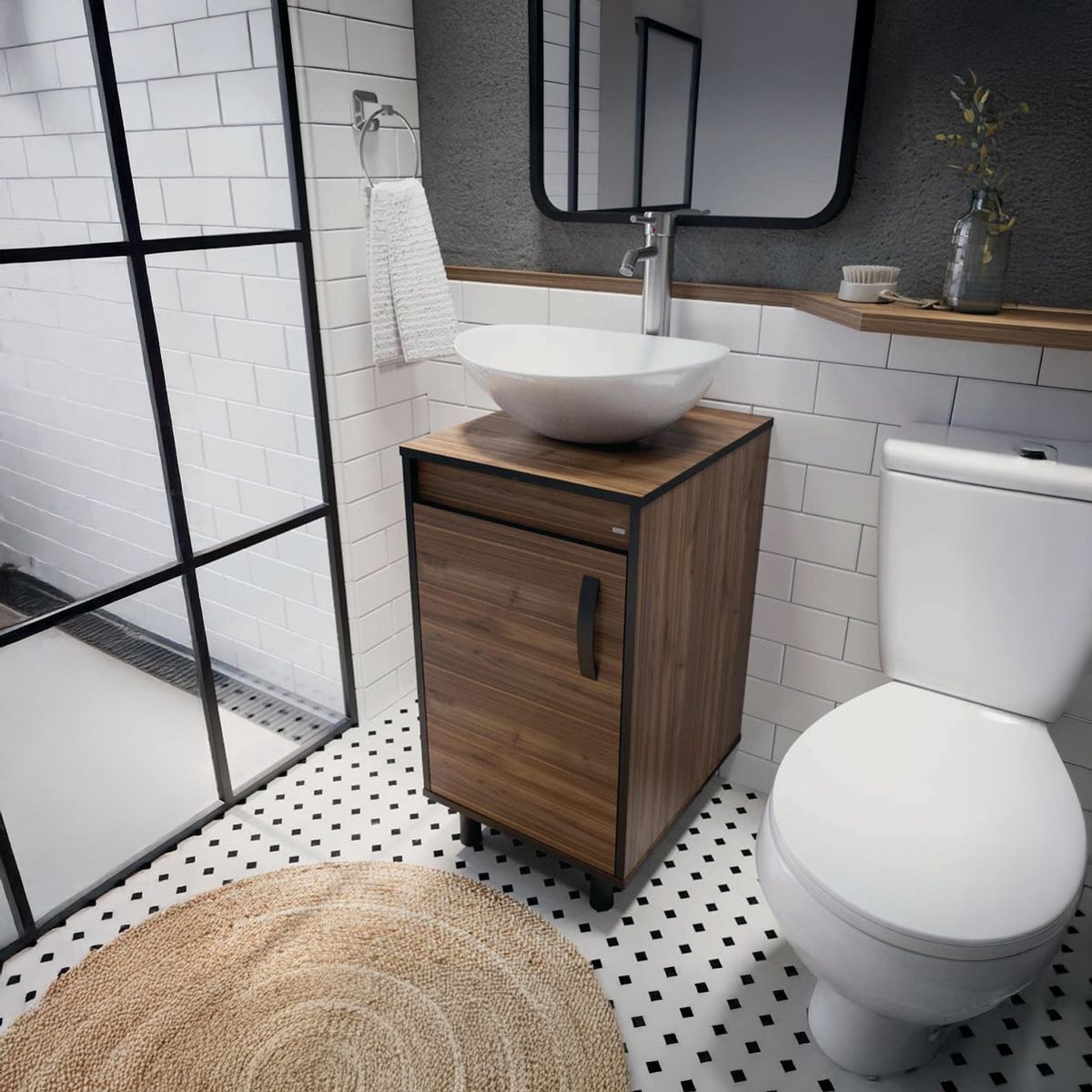 KLIPEN - Mueble Baño 1 Puerta Dustry Gales 40x73.2x46 cm