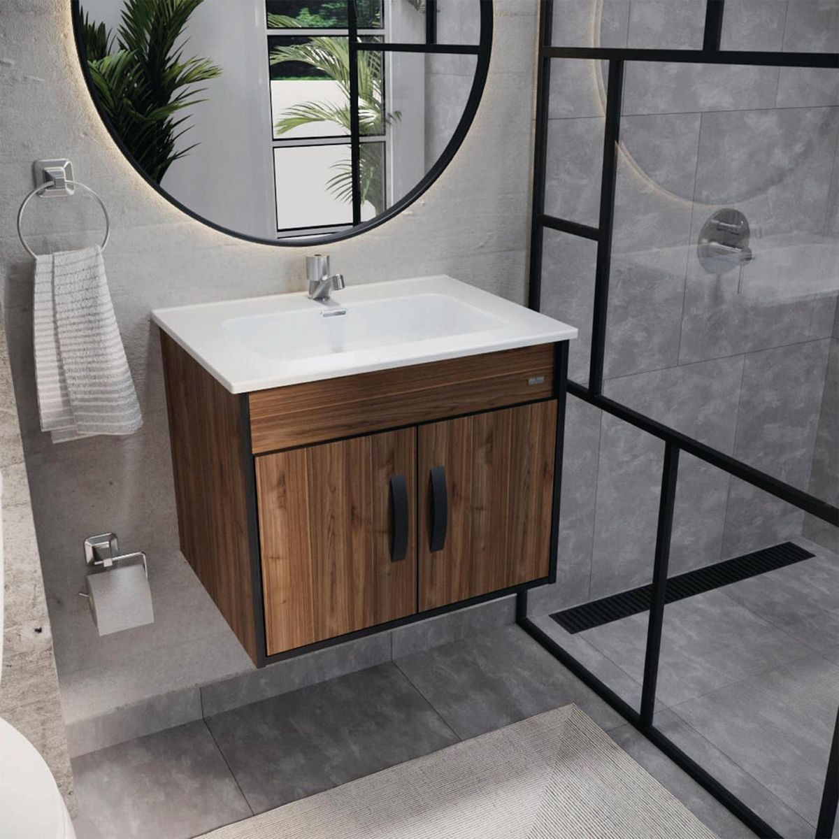 KLIPEN - Mueble baño Dustry 600 2 p supendido gales c/lavamanos