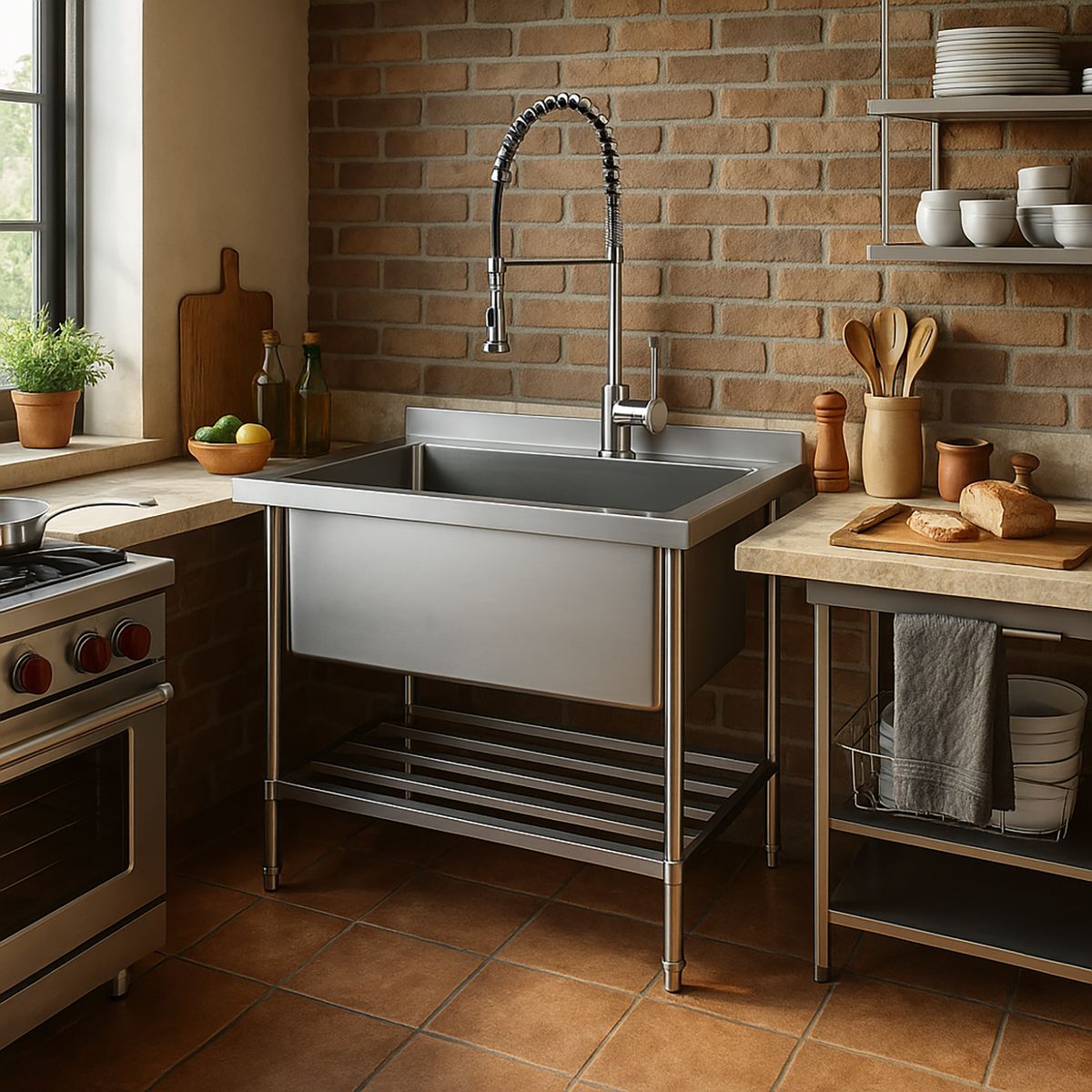 VENTUS - Lavafondo 1 Cubeta(s) 105x91x70 cm Acero inoxidable