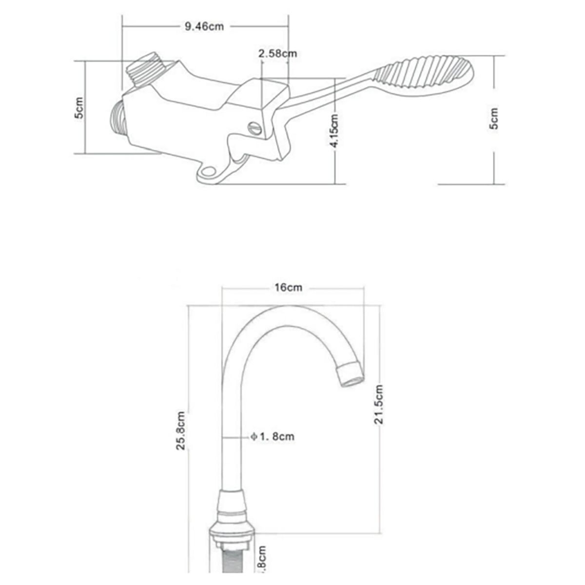 NIBSA - Juego Válvula de Pedal con Mezclador Entrada Agua Fría y Caliente Cromado