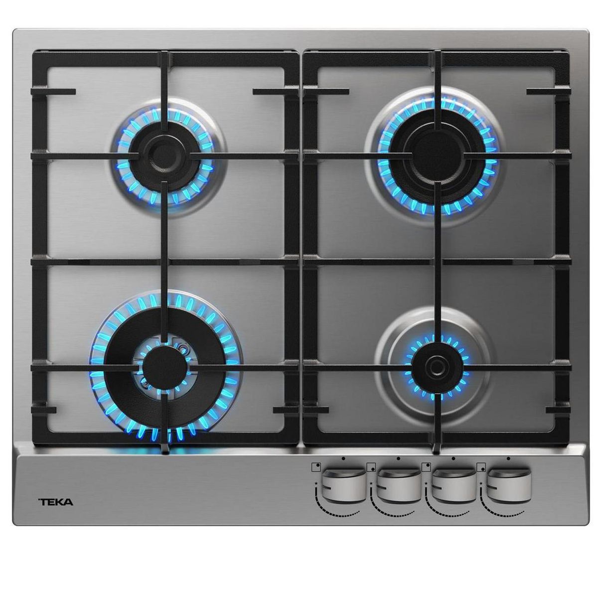 TEKA - Encimera Gas Licuado 4 Platos Plateado GSC-64320 SBA IX