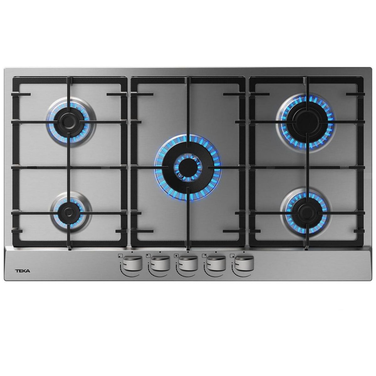 TEKA - Encimera Gas Licuado 5 Platos Plateado GSC-95330 SBA IX