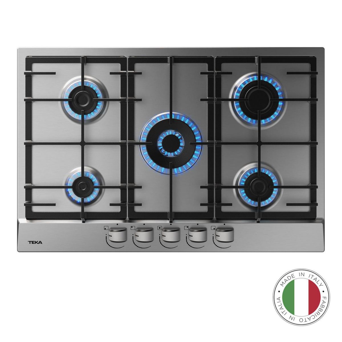 TEKA - Encimera Gas Licuado 5 Platos Plateado GSC-75330 SBA IX