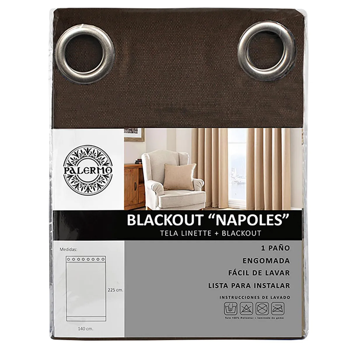 PALERMO - Cortina lino black out Nápoles 003 anilla