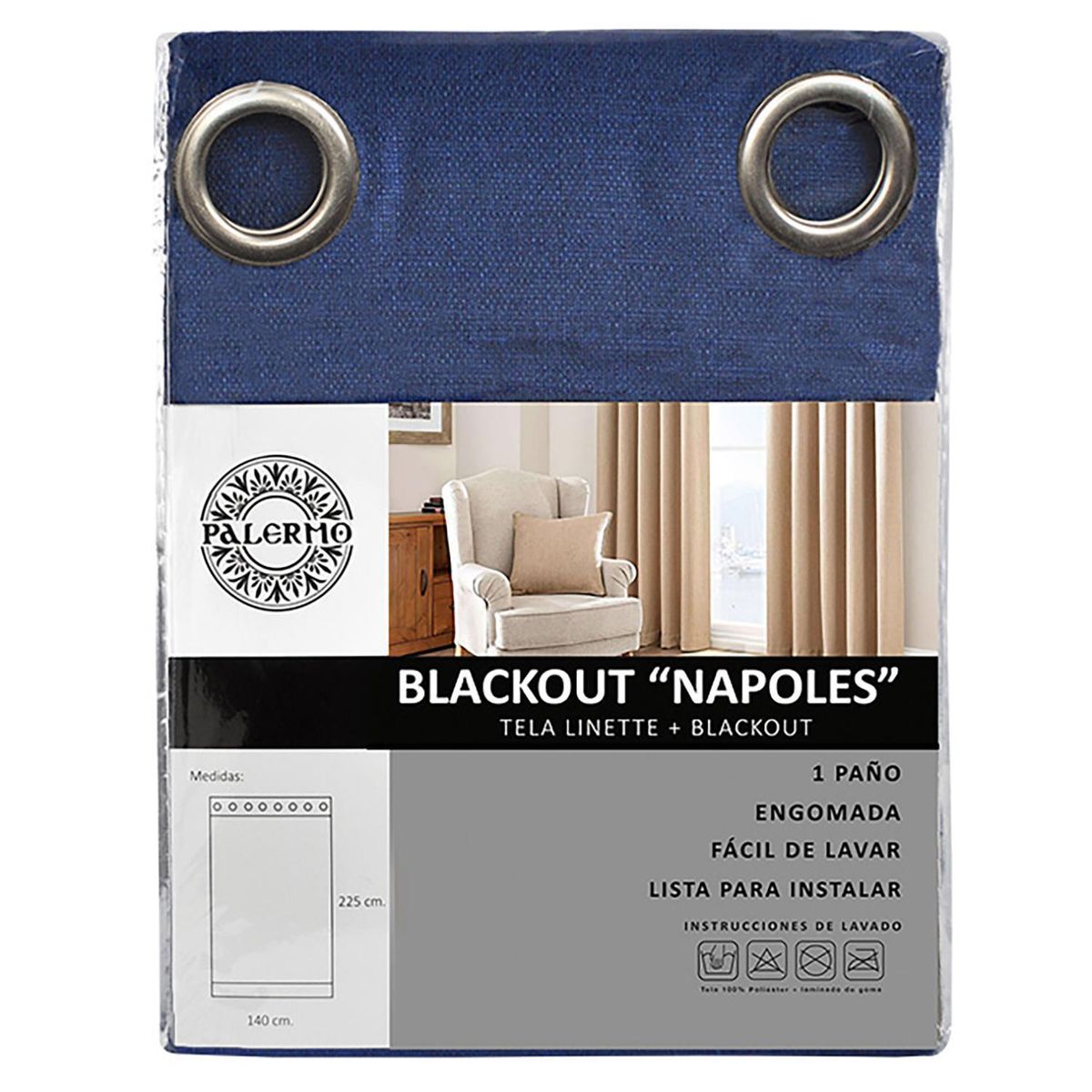 PALERMO - Cortina lino black out Nápoles 003 anilla