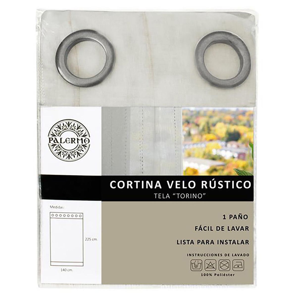 PALERMO - Cortina velo Torino marfil anilla