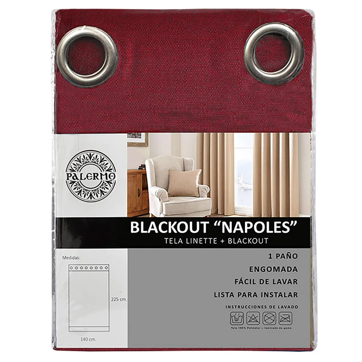 PALERMO - Cortina lino black out Nápoles 003 anilla